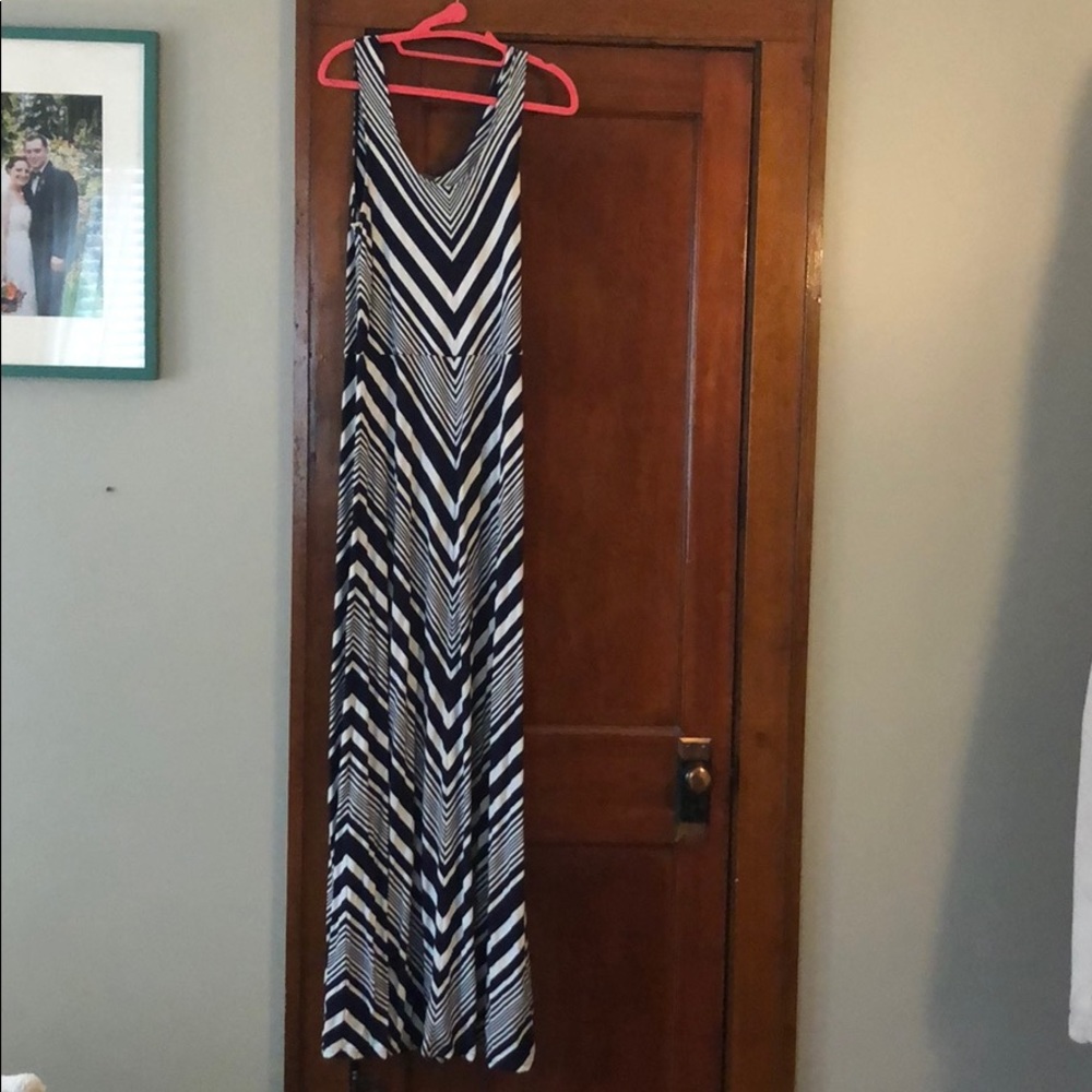 Navy and White Maxi